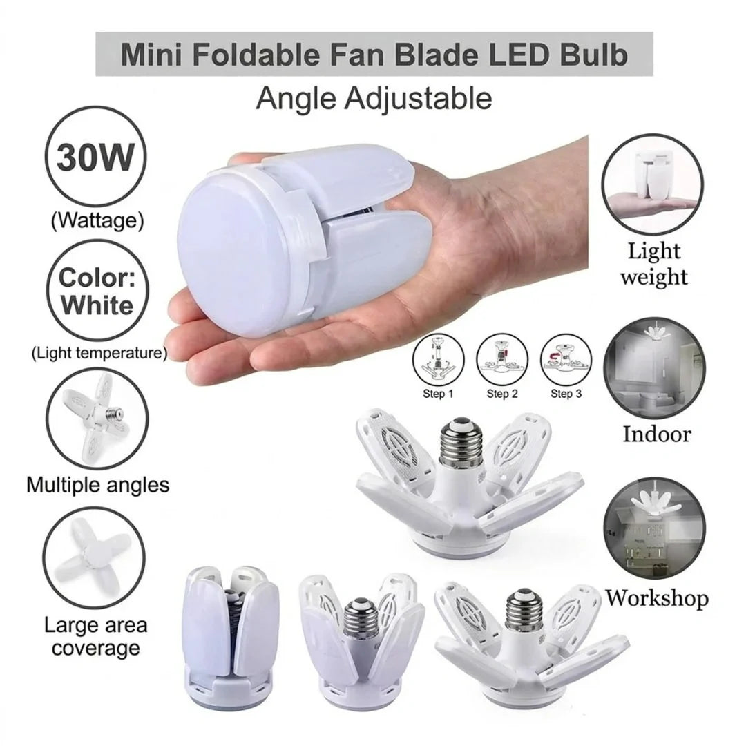 Mini 4 Fan Folding Blade LED Fan Light