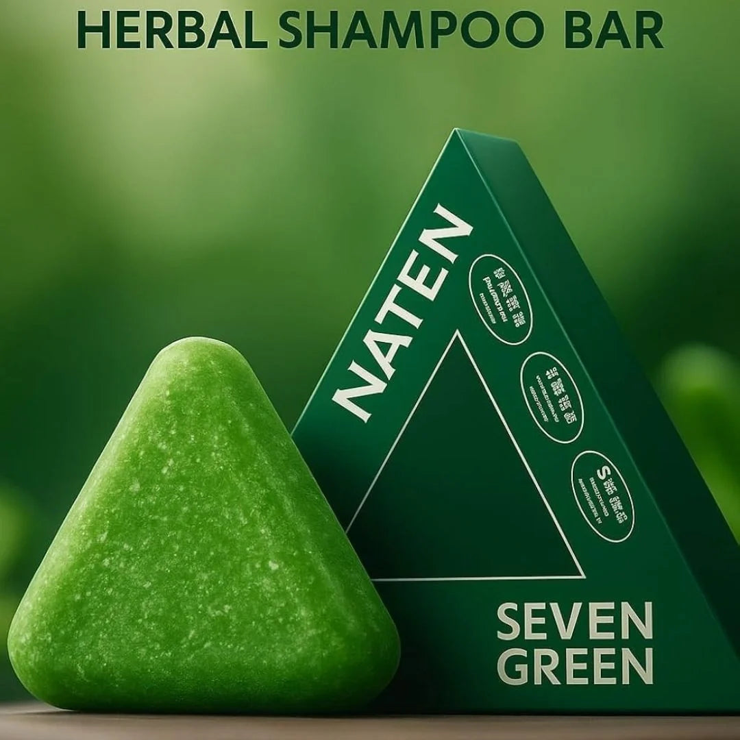 Nature Herbal Green Triangle Shampoo Bar Soap
