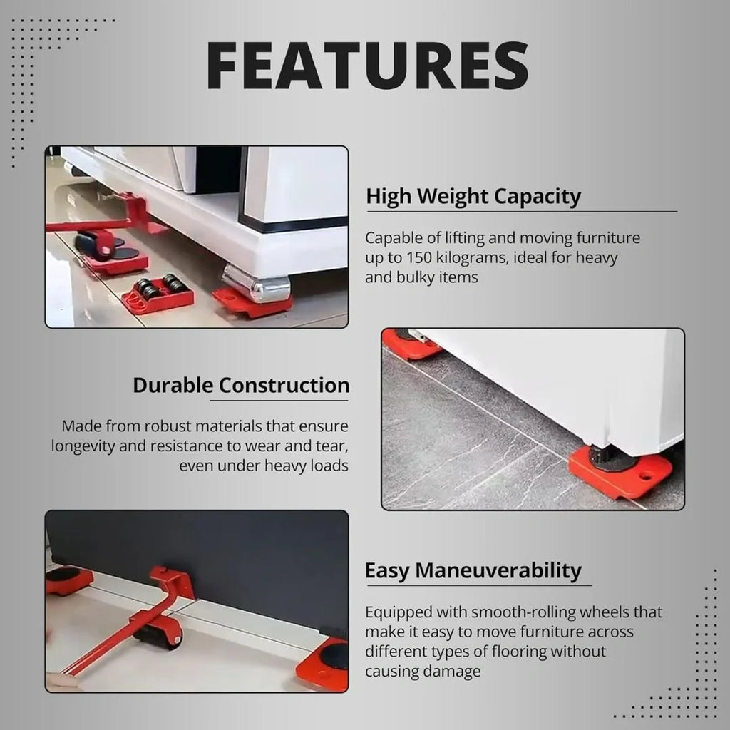 Lifter and Mover Tool Set(5 Pcs)