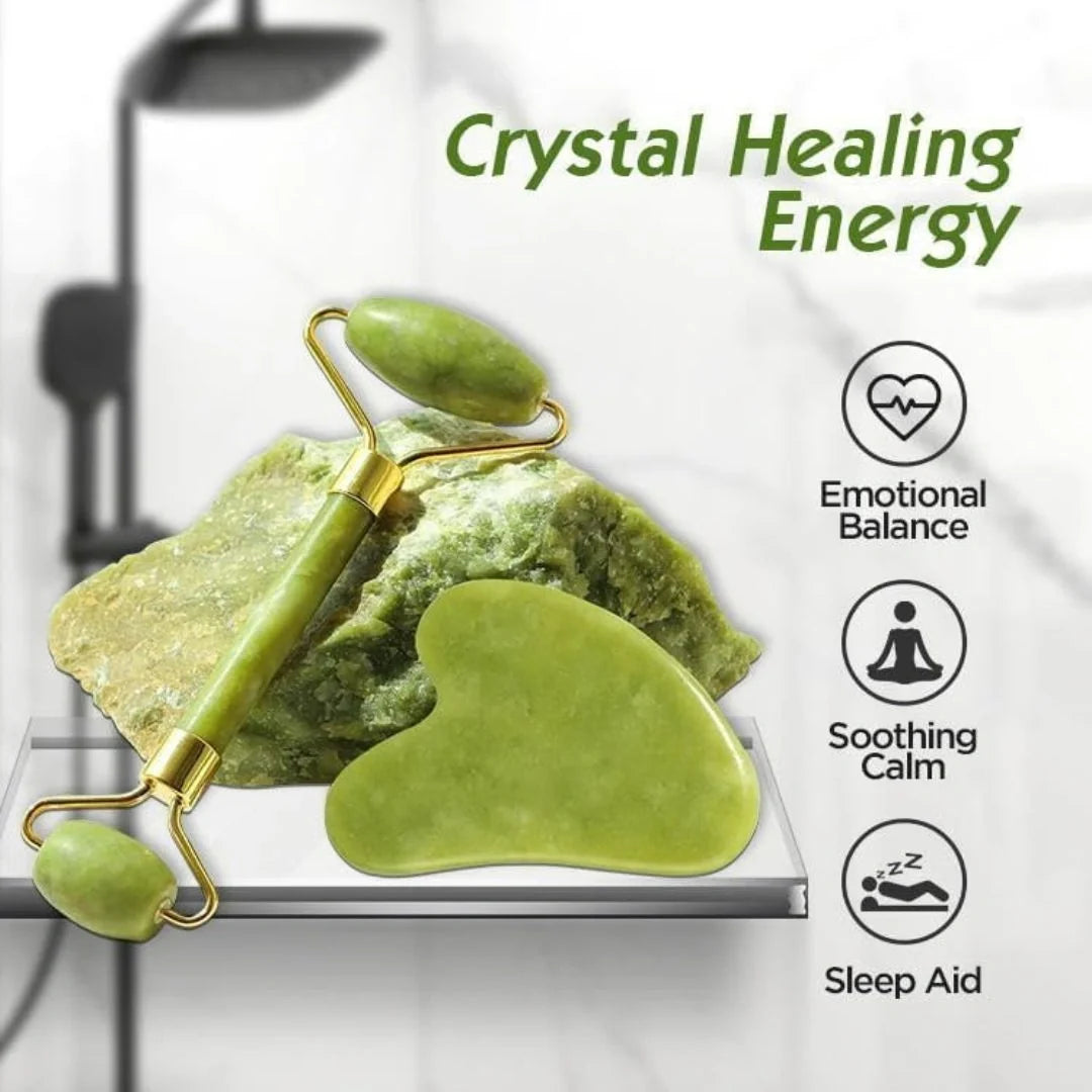 Facial Massager Jade Roller & Gua Sha Tool