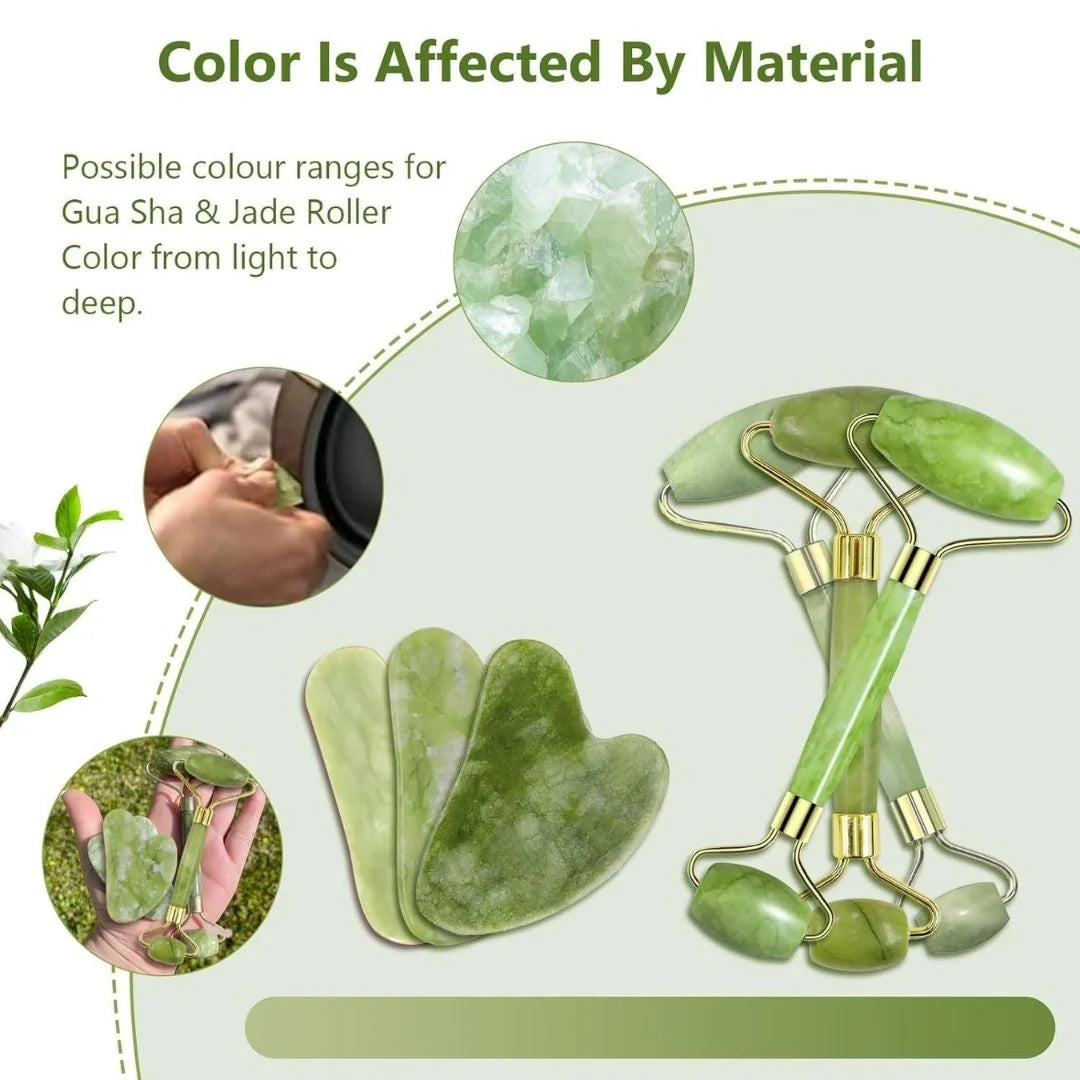 Facial Massager Jade Roller & Gua Sha Tool