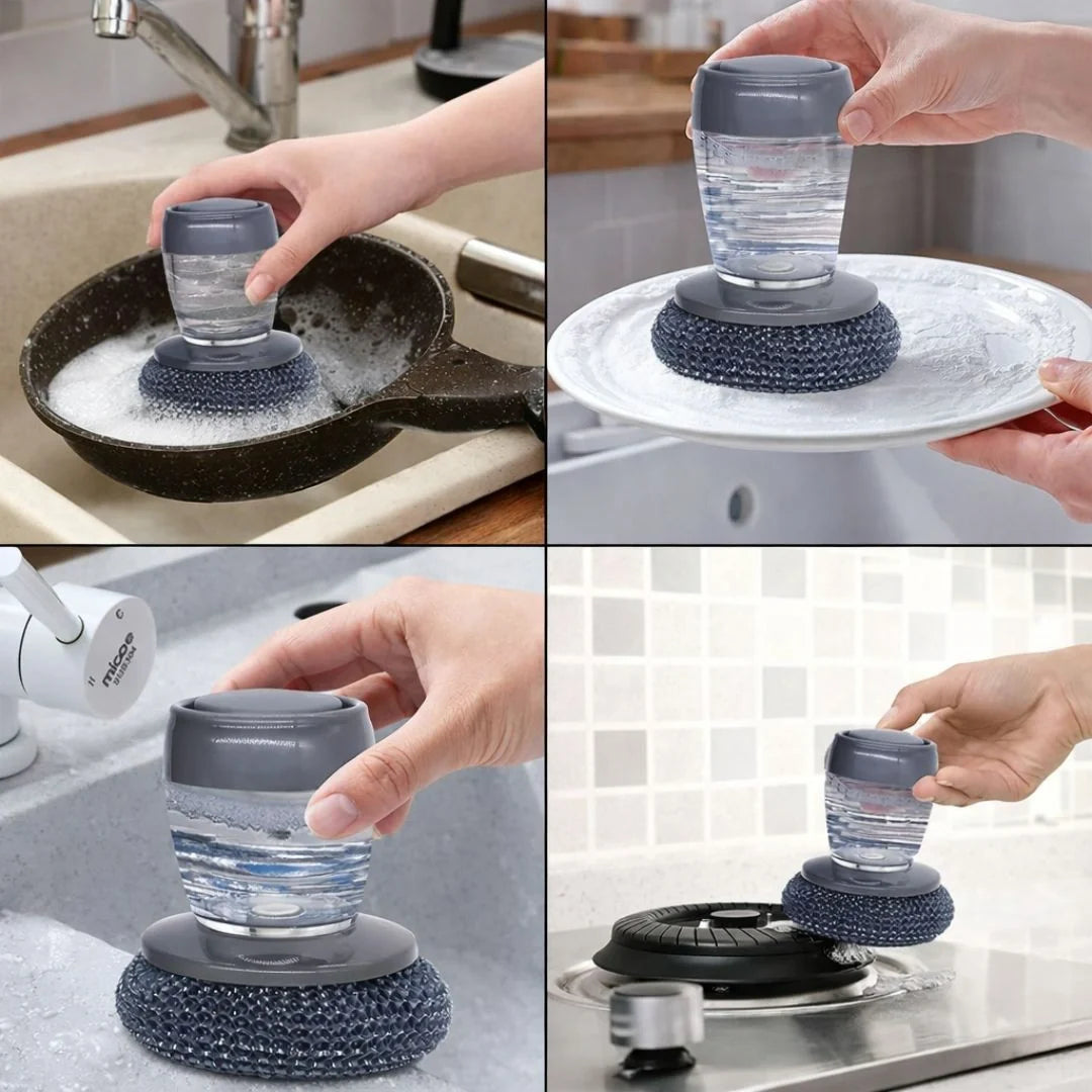 Kitchen Soap Dispensing Palm Brush