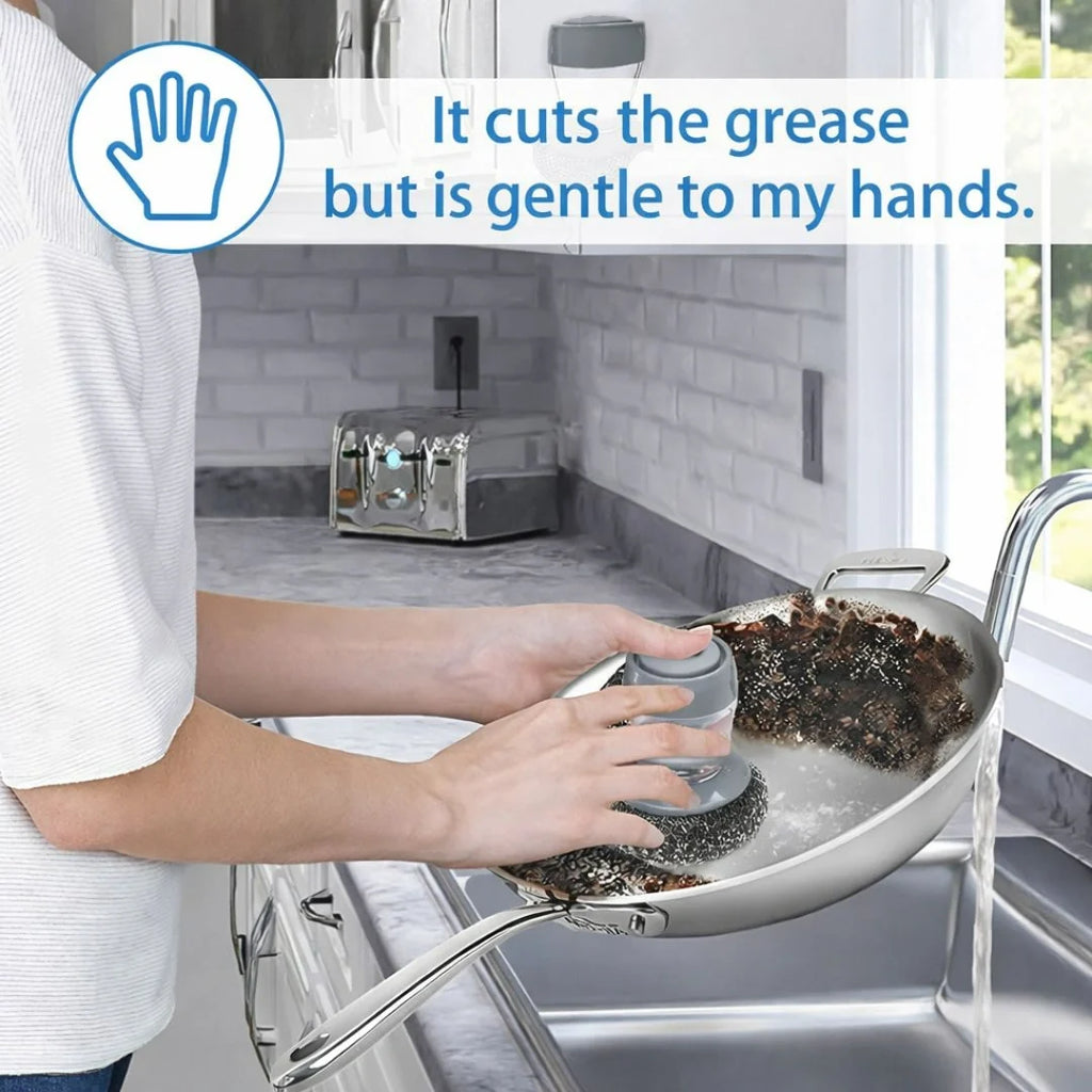 Kitchen Soap Dispensing Palm Brush