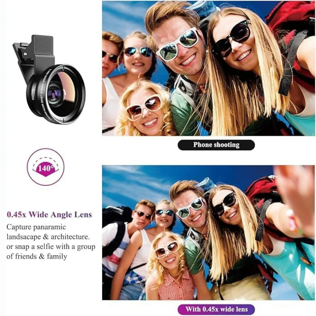 0.45X Wide Angle Lens 140°+ 12.5X Macro Lens for Mobile