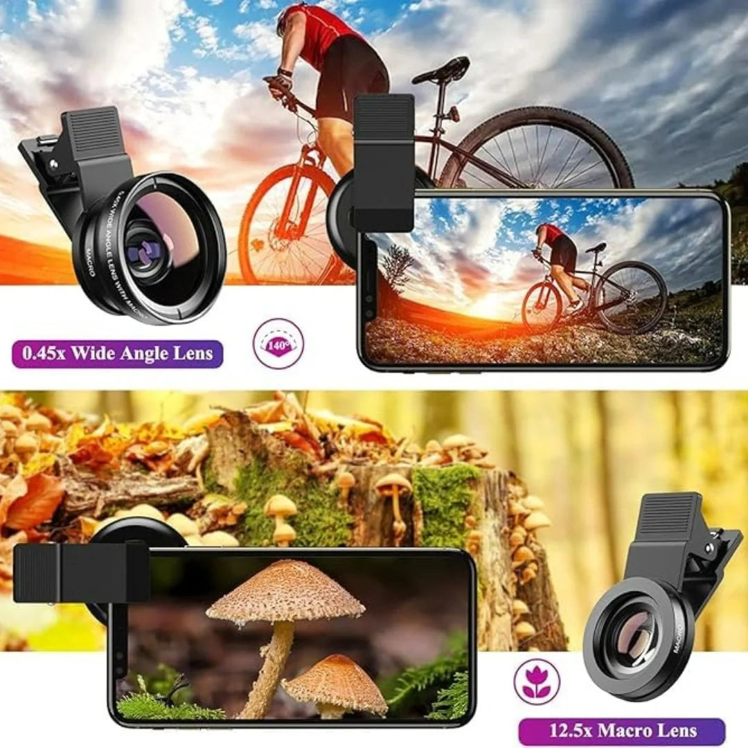 0.45X Wide Angle Lens 140°+ 12.5X Macro Lens for Mobile