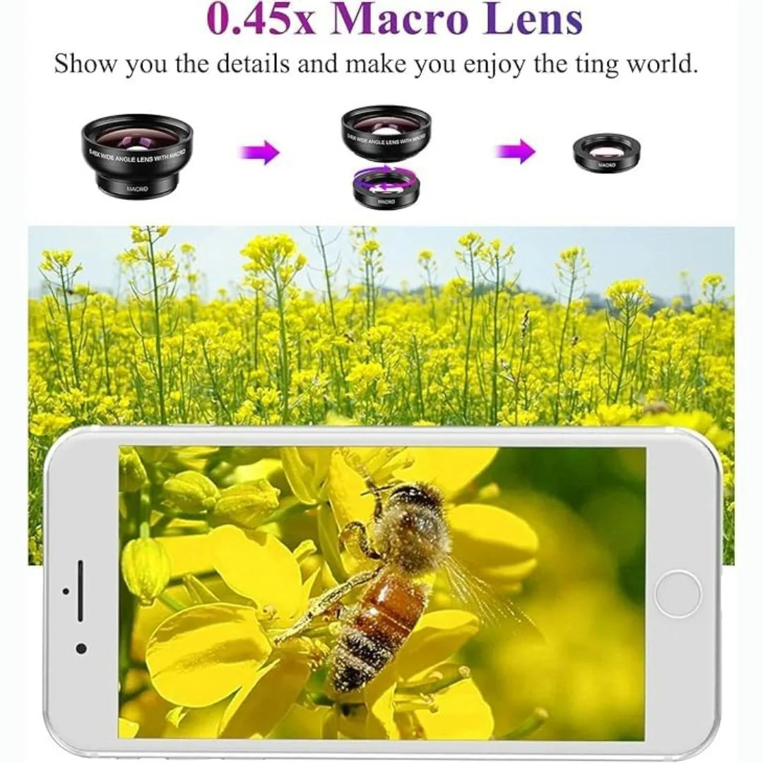 0.45X Wide Angle Lens 140°+ 12.5X Macro Lens for Mobile