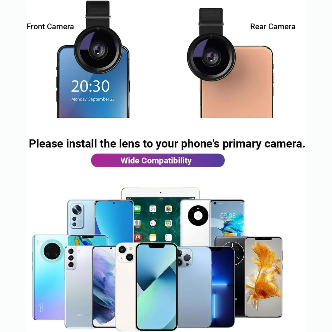 0.45X Wide Angle Lens 140°+ 12.5X Macro Lens for Mobile