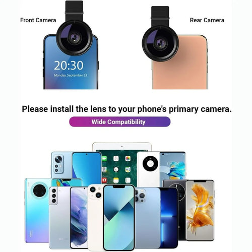 0.45X Wide Angle Lens 140°+ 12.5X Macro Lens for Mobile