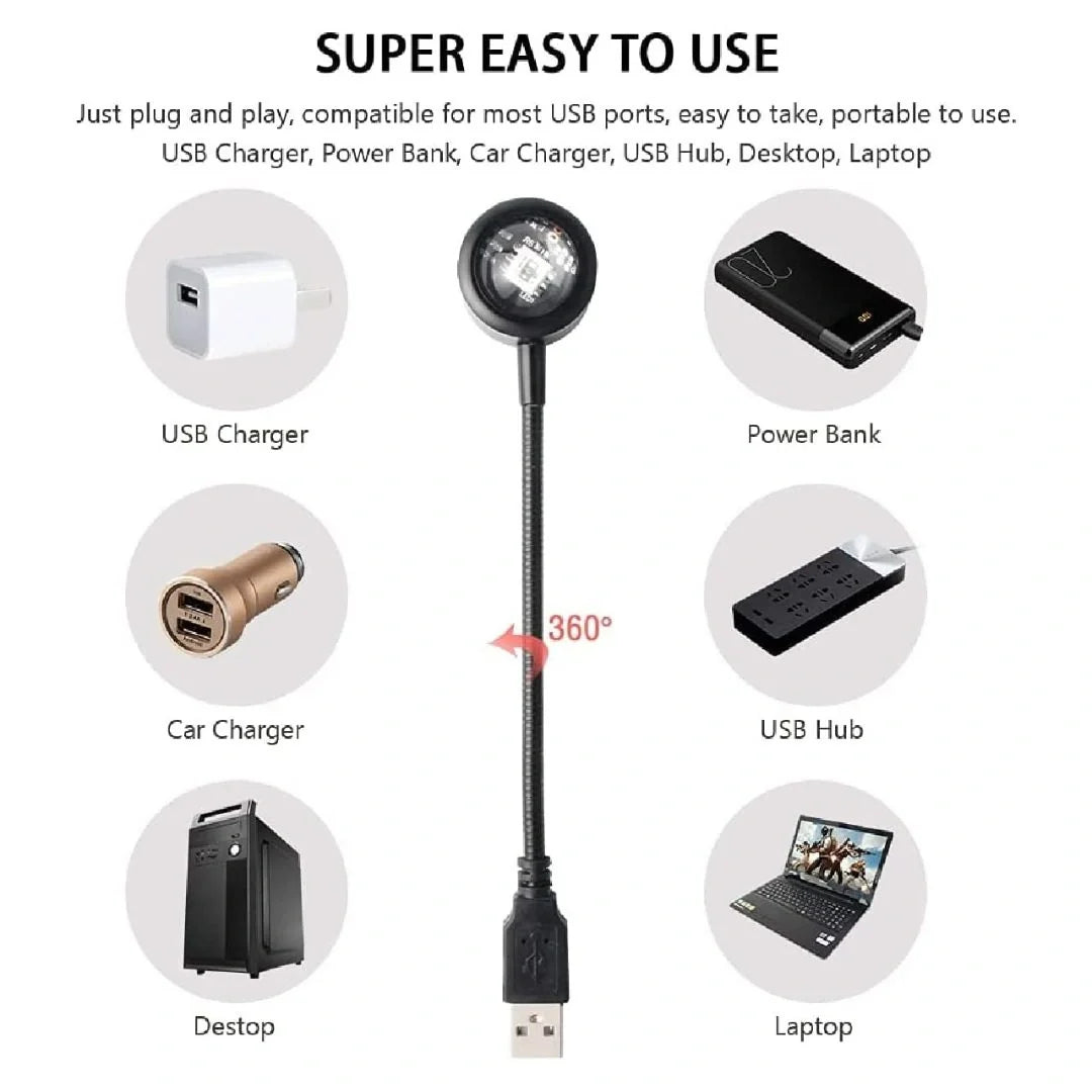 USB Sunset Projection Light Lamp