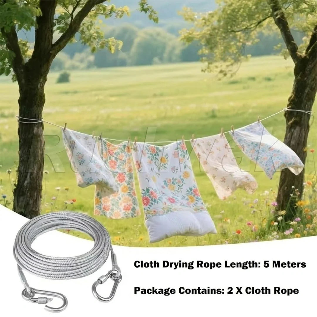 Stainless Steel Multipurpose Rope with Hook (5 Meter)
