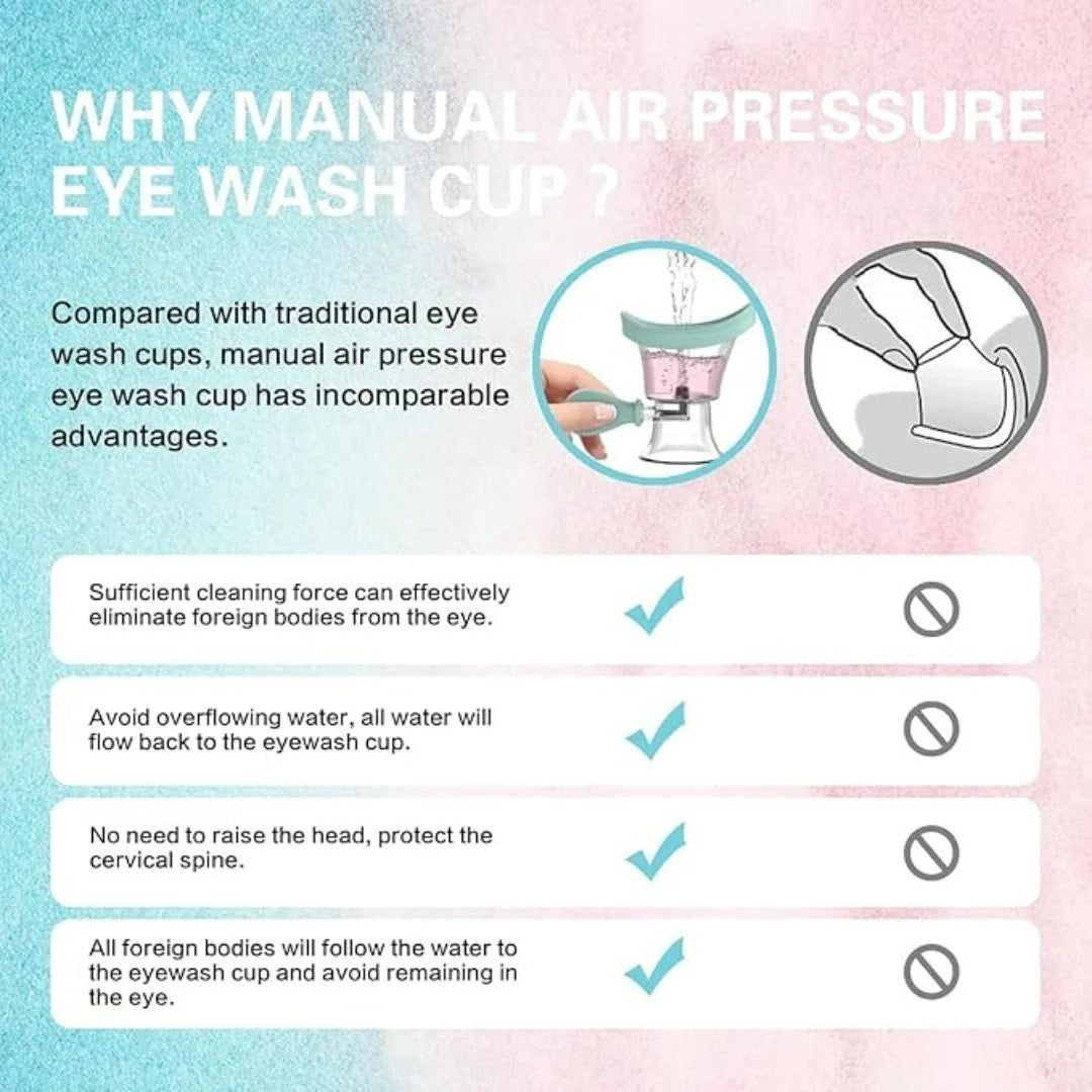 Portable Silicone Manual Air Pressure Eye Wash Cup