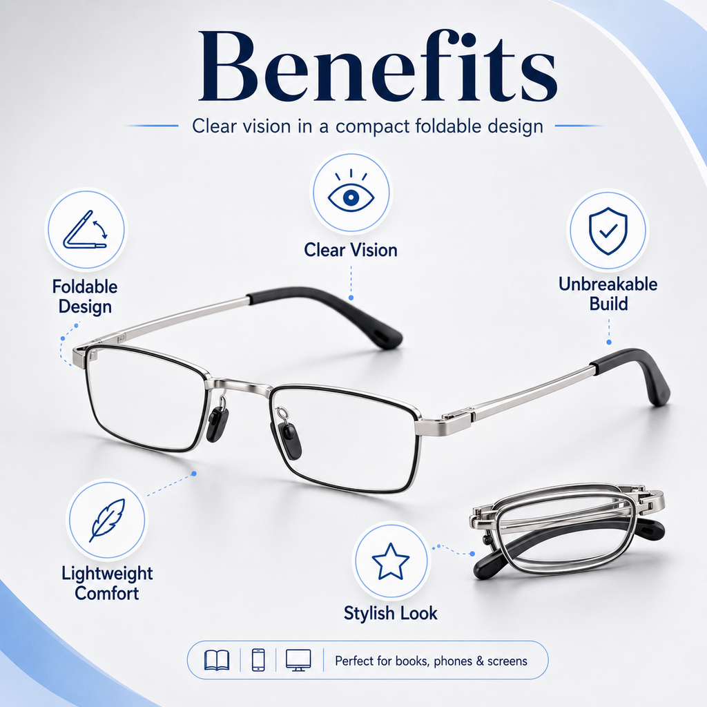 Unbreakable Foldable Reading Glasses