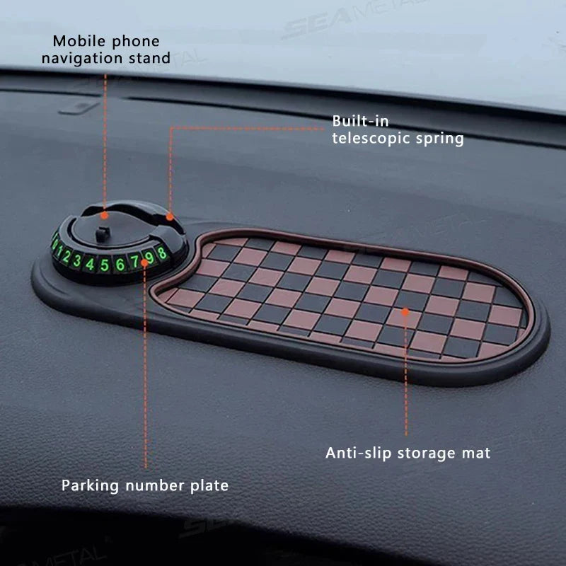 Car Dashboard Anti-Slip Mat with Phone Holder