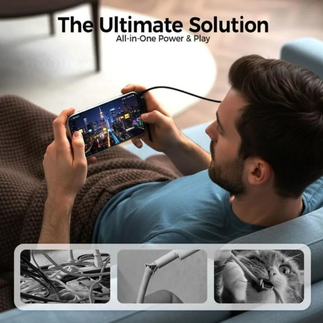 Fast Charging Cable with Foldable Phone Stand