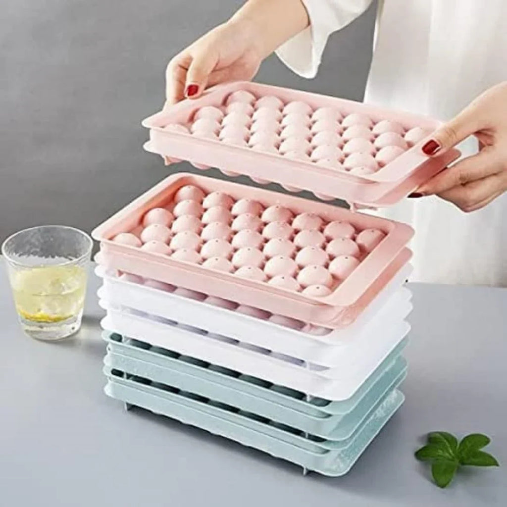 Plastic Reusable Flexible Round Ice Cube Trays