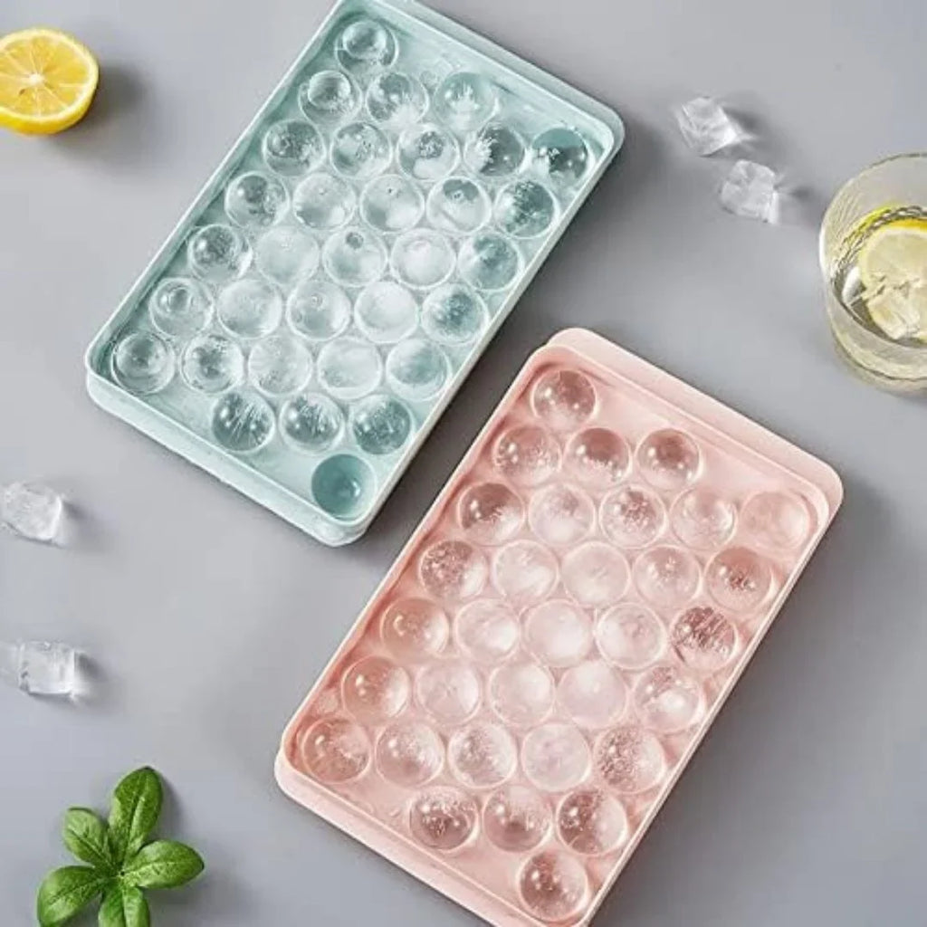 Plastic Reusable Flexible Round Ice Cube Trays