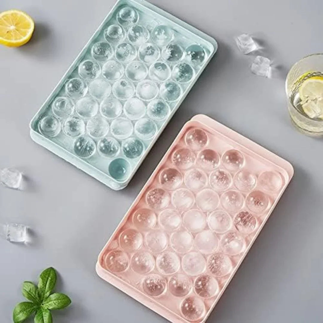 Plastic Reusable Flexible Round Ice Cube Trays