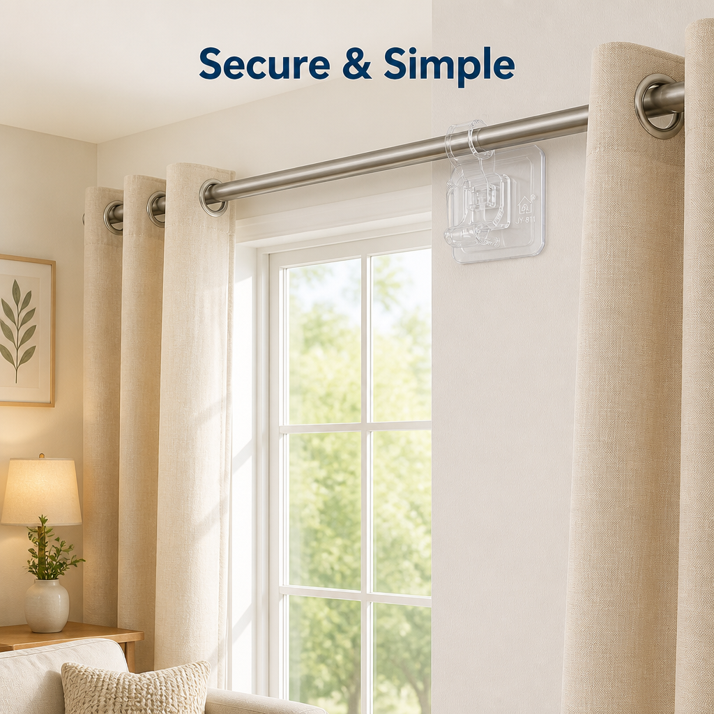 No-Drill Curtain Rod Holders