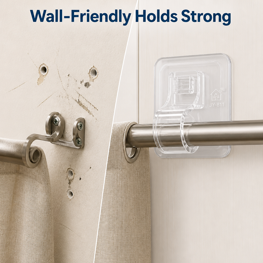 No-Drill Curtain Rod Holders